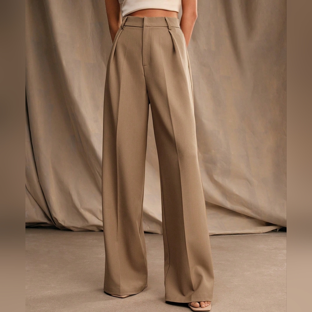 High Waisted Wide Leg Suit Trousers - Picture 5 of 6